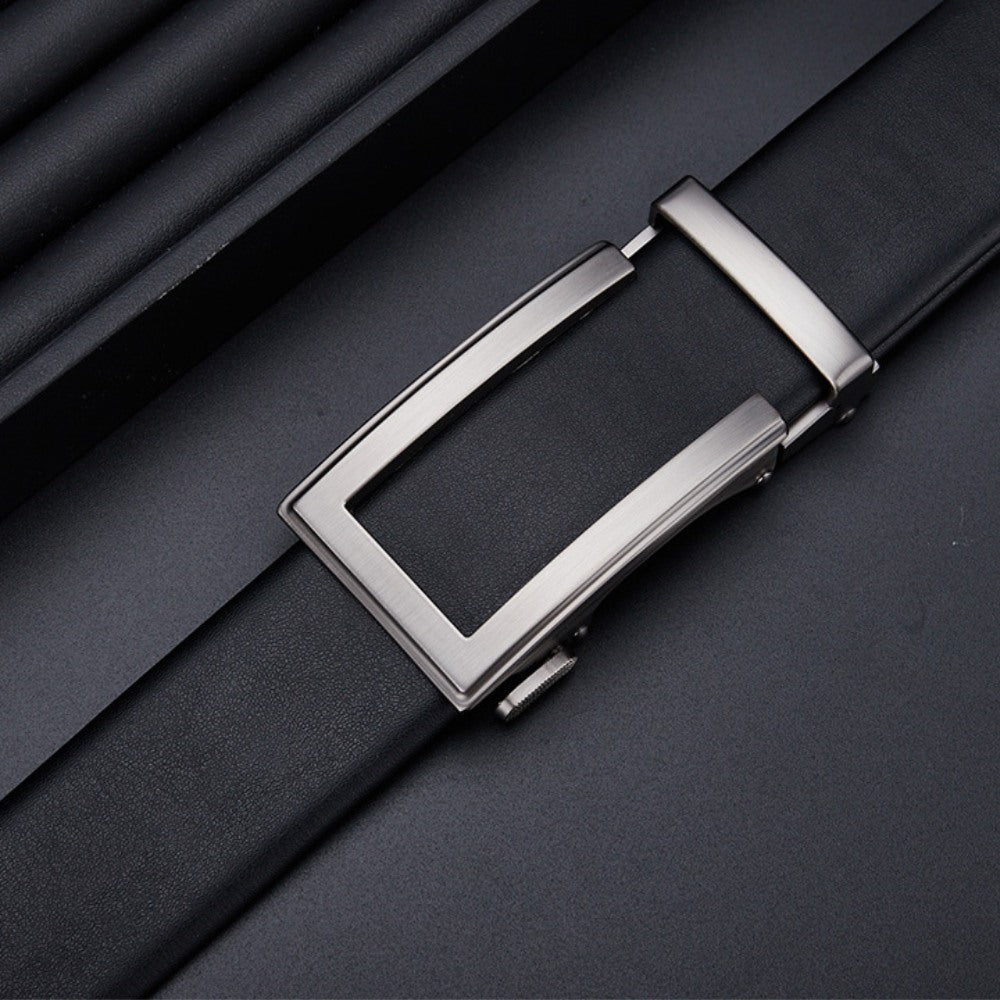 Cinto de Couro Masculino Monarch Civano Preto Fivela Prata