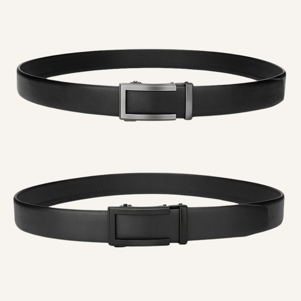 Cinto de Couro Masculino Monarch Civano Preto Fivela Pretae Fivela Prata