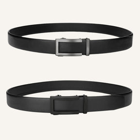 Cinto de Couro Masculino Monarch Civano Preto Fivela Pretae Fivela Prata