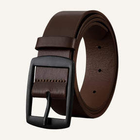 Cinto de Couro Old Money Civano Marrom Fivela Preta