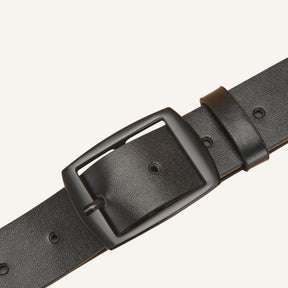 Cinto de Couro Old Money Civano Preto Fivela Preta 3