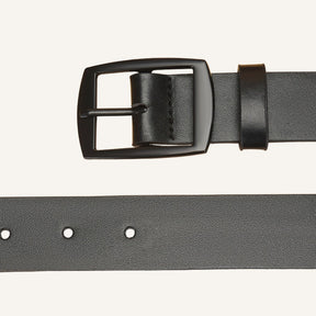 Cinto de Couro Old Money Civano Preto Fivela Preta 5