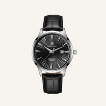 Pablo Raez Genuine Leather Watch Black