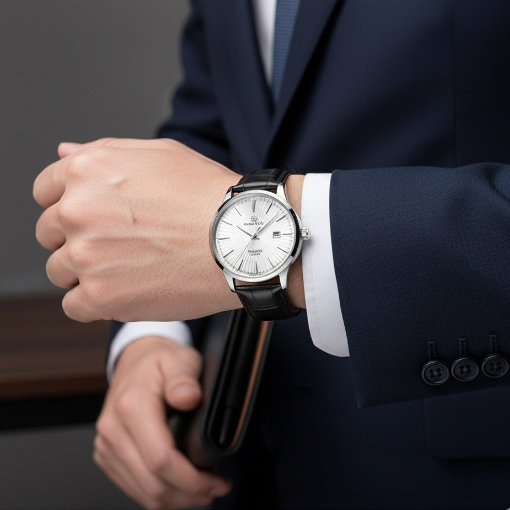 Pablo Raez Genuine Leather Watch White