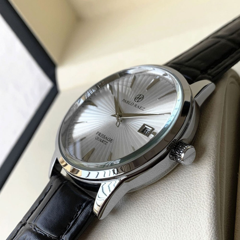 Pablo Raez Genuine Leather Watch White