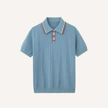 Ribbed Polo Shirt Loreanni LIGHT BLUE