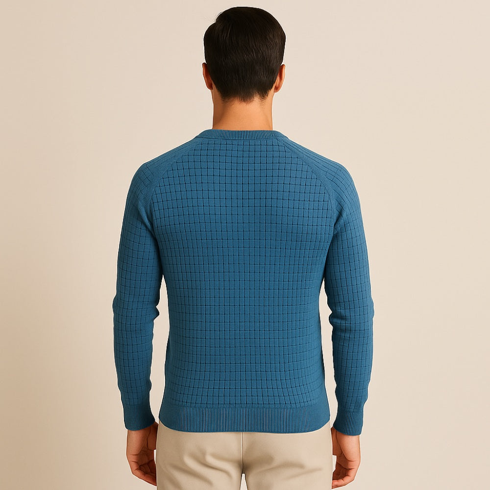 Sueter Masculino Pesson Nollan Texturizado Azul